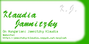 klaudia jamnitzky business card